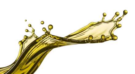 Dynamic Golden Olive Oil Splash Wave - Healthy Cooking Ingredient, Mediterranean Diet, Liquid Gold Flow