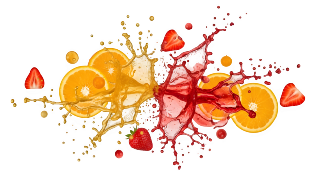 Vibrant Mixed Berry & Citrus Juice Splash - Refreshing Fruit Blend, Sweet & Tart Flavor, Healthy Drink
