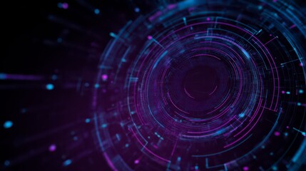 Fototapeta premium Digital Data Vortex: Capturing the essence of modern data flow, the image shows a digital vortex, an abstract, high-tech representation of a futuristic data tunnel.