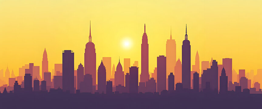 New York City Skyline at Sunset