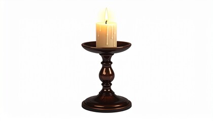 Fototapeta premium candlestick with candle isolated