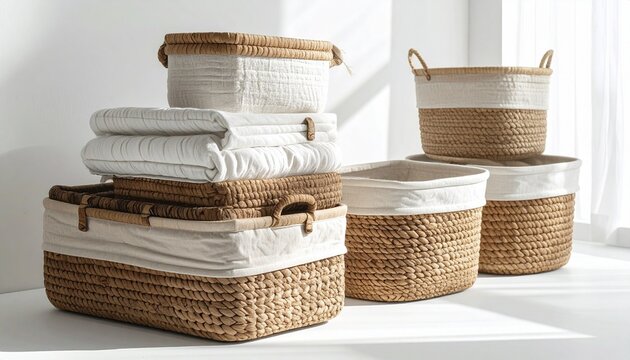 towels in a basket