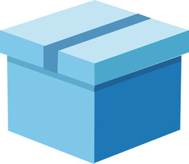 Blue 3D parcel box vector illustration