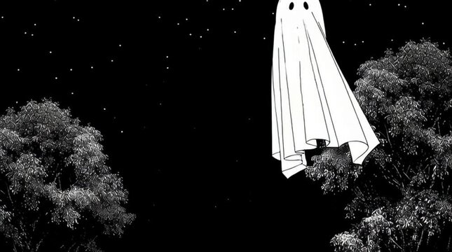 White ghost spirit on Halloween