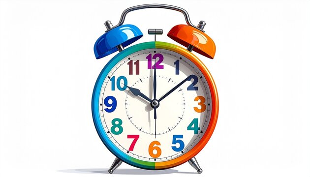 alarm clock on white background