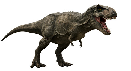 Fototapeta premium Realistic side view of T-Rex dinosaur isolated on white background.