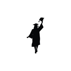 Silhouette of Graduate Tossing Cap graduation gown academic achievement celebration ceremony degree education event success university