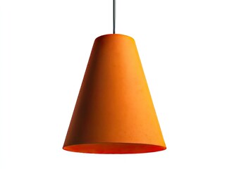 Orange cone-shaped pendant light