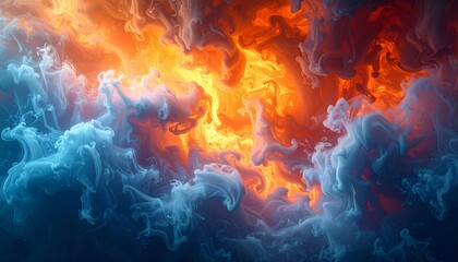 Fototapeta premium A dynamic loop of orange and red flames creates an inferno background of burning heat and energy in the dark