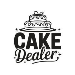 Cake dealer. Vector EPS