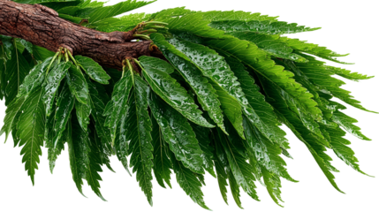 Wet, Deep Green Leaves on a Branch