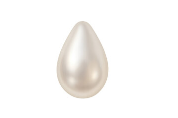 Pearl drop shape with shiny iridescent surface