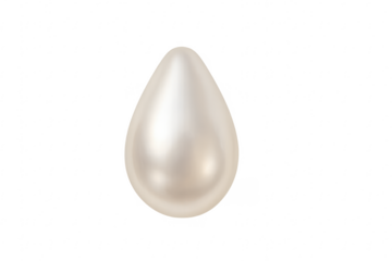 Pearl drop shape with shiny iridescent surface