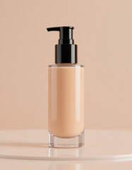Plain Foundation Bottle on Glossy Surface