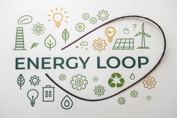 Conceptual eco design of a recycle energy loop illustration