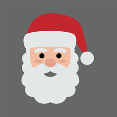 Cute Santa Claus cartoon vector illustration with red hat and cheerful smile for Christmas holiday celebration