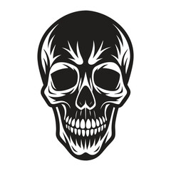 Creative Skull Tattoo Cartoon Vector Icon Illustration