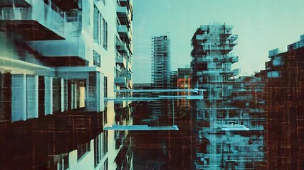 Abstract urban architecture creating a futuristic digital cityscape - Powered by Adobe