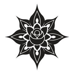 Vector illustration of a rose flower closeup isolated. Stylish idea for a tattoo