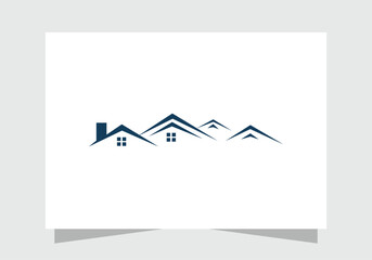 Modern House Roofs Skyline Logo Concept vector design