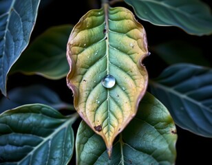 Closeup Dewkissed Leaves Soft Lighting