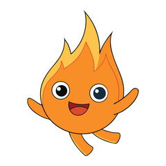 A cute fire flame jumping
