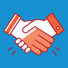 Handshake Cartoon Vector Icon Illustration, Business and Agreement Concept