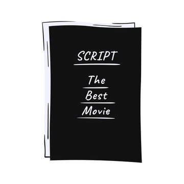 Movie script in hand drawn style. Vector illustration isolated on white background