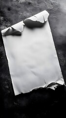 Torn White Paper on Dark Background Texture