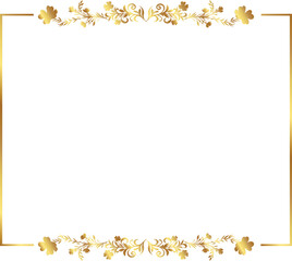 frame with leaves gold border Golden Border Warm Color Frame	
