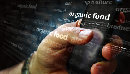 Organic food natural diet headline titles media 3d illustration