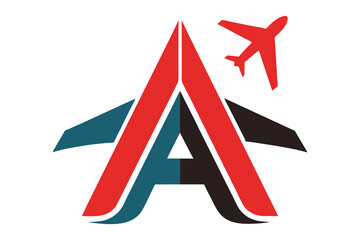 Letter A Airplane Logo Template Vector Icon Illustration, Travel and Aviation Concept