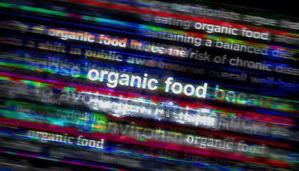 Organic food natural diet headline titles media 3d illustration