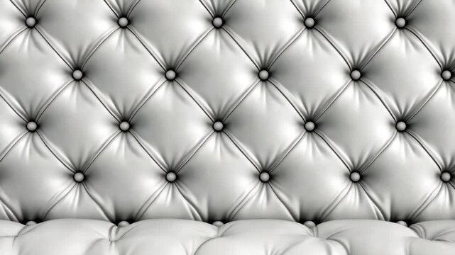 Elegant white leather upholstery with button tufting, a luxurious texture.