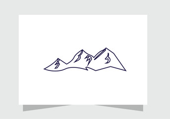Minimalist Mountain Range Silhouette Logo, Hill Icon vector design