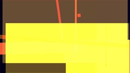 Abstract geometric composition with yellow and orange shapes against a dark background - Powered by Adobe