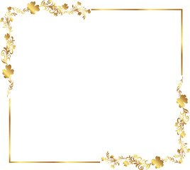 frame with leaves gold border Golden Border Warm Color Frame	