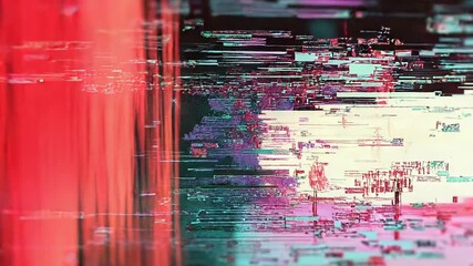 Abstract digital glitching stream creating neon data flow - Powered by Adobe