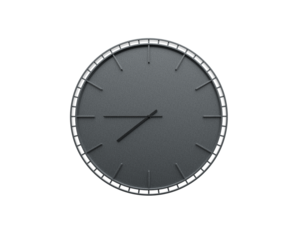 A Modern Dark Gray Wall Clock Seven Forty Five 7 45 Minimalist For Modern Interiors 3D Illustration