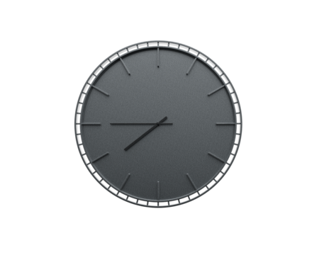 A Modern Dark Gray Wall Clock Seven Forty Five 7 45 Minimalist For Modern Interiors 3D Illustration