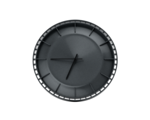 A Modern Charcoal Black Wall Clock 06 45 Six Forty Five 6 45 For Modern Interiors 3D Illustration