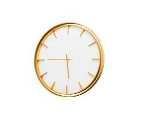 Minimalistic Golden Frame Wall Clock 05 45 Five Forty Five 5 45 For Modern Interiors 3D Illustration