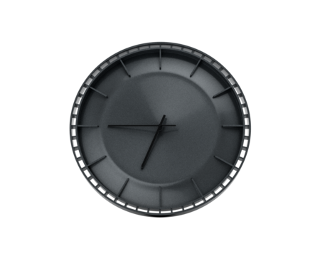 A Modern Charcoal Black Wall Clock 06 45 Six Forty Five 6 45 For Modern Interiors 3D Illustration