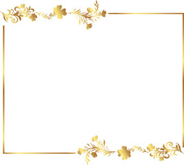 frame with leaves gold border Golden Border Warm Color Frame	