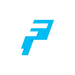 combination of the letters f and p in blue color logo vector icon