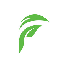 eco f nature logo vector icon illustration
