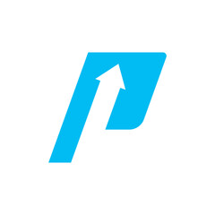 letter p combined with arrow logo vector icon illustration