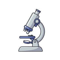 Flat Design Microscope Icon for Laboratory Discovery