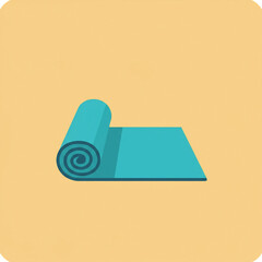 Rolled Yoga Mat Flat Icon