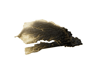Senegal Map Golden Metallic Texture Map Gold Reserves And Gold Mining Concept 3D
